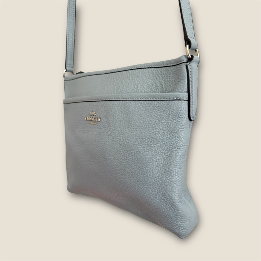 Coach Light Blue Leather Crossbody Bag Bundle w/ matching Coach Wallet - Picture 5 of 14